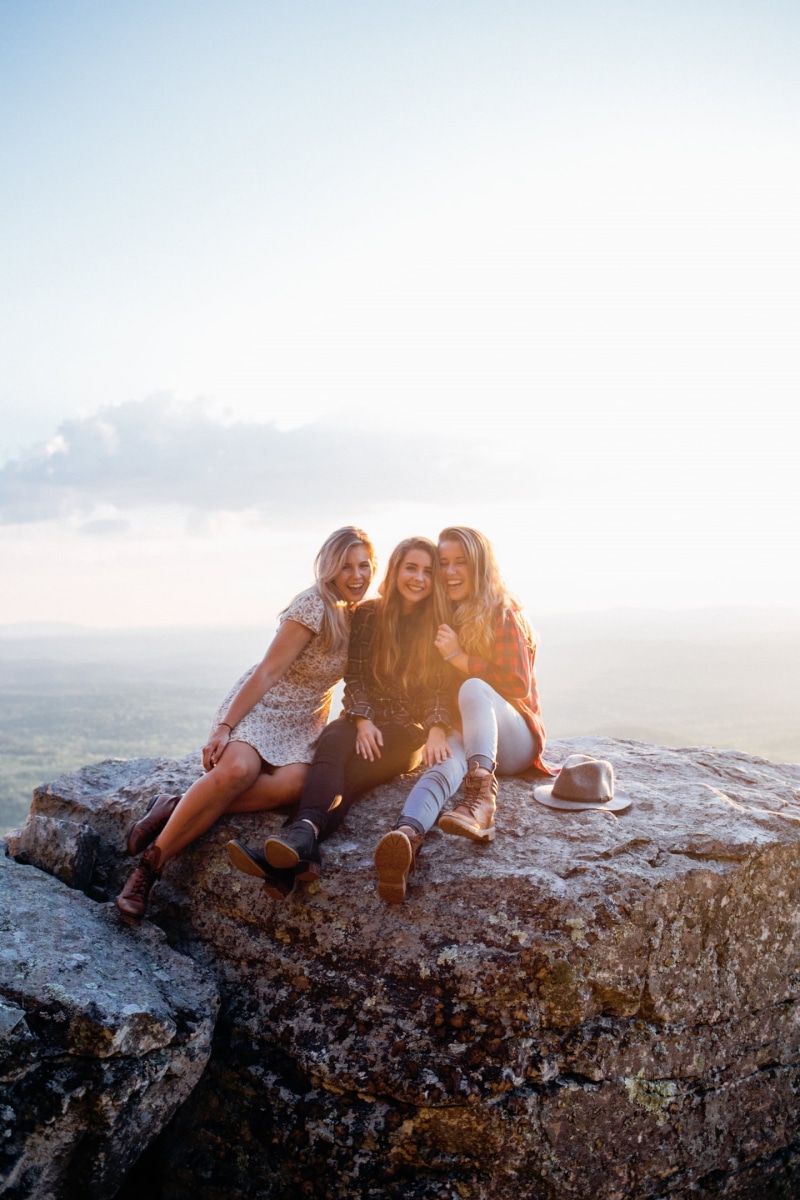 friends, couple - relationship, positive emotion, happiness, vacations, women, people, water, group Of People, millennials, cheerful, rock, fun, girls