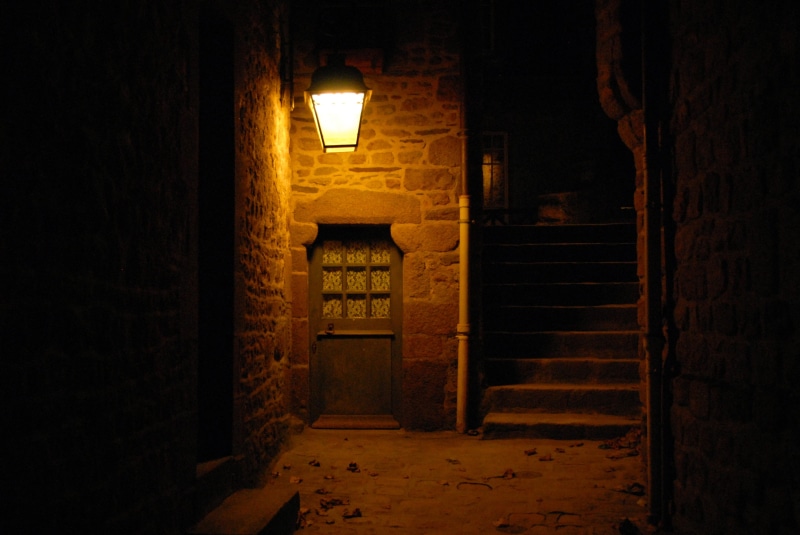 direction, the way forward, europe, wall, abandoned, electric lamp, built structure, illuminated, front, monistary, building, street light, travel, street
