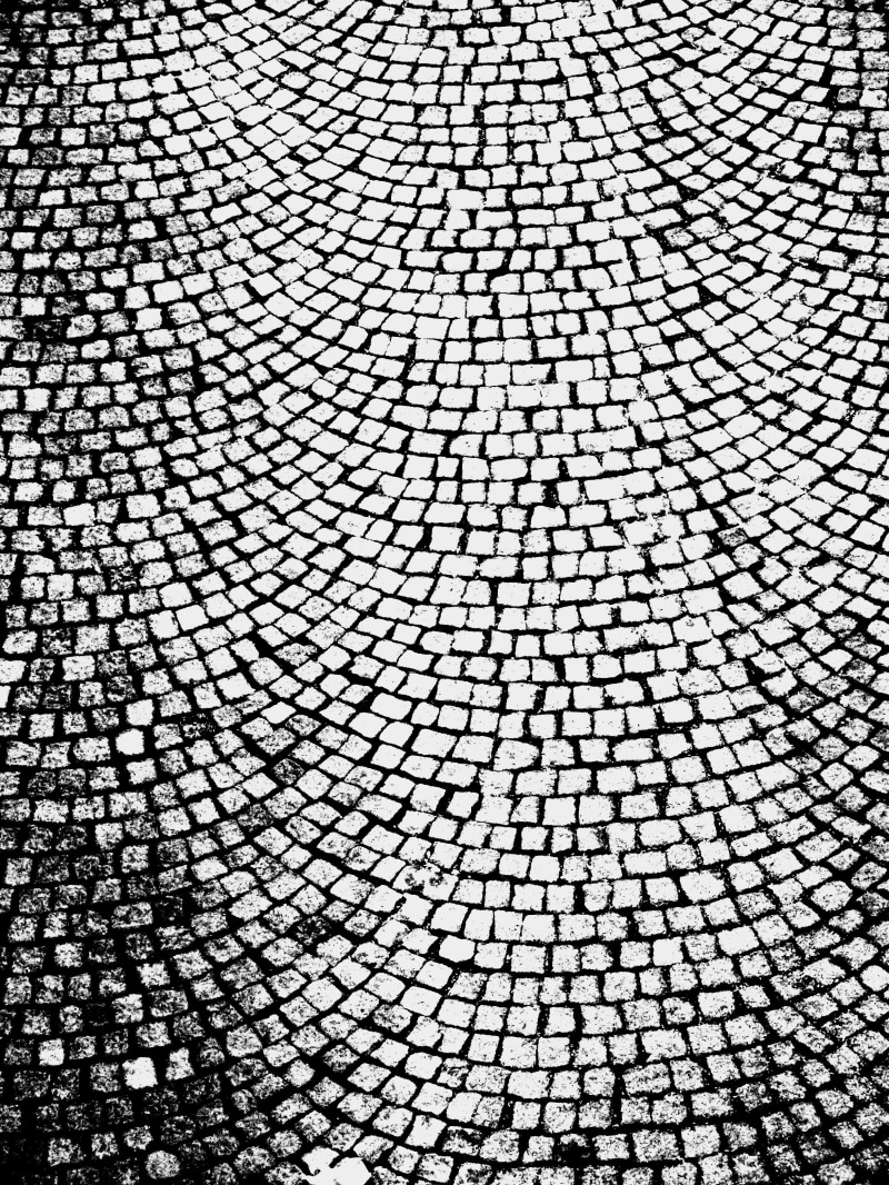 Surface, Black And White, shape, pattern, design, abstract, backgrounds, city, footpath, mosaic, flooring, outdoors, no people, tiled floor, background