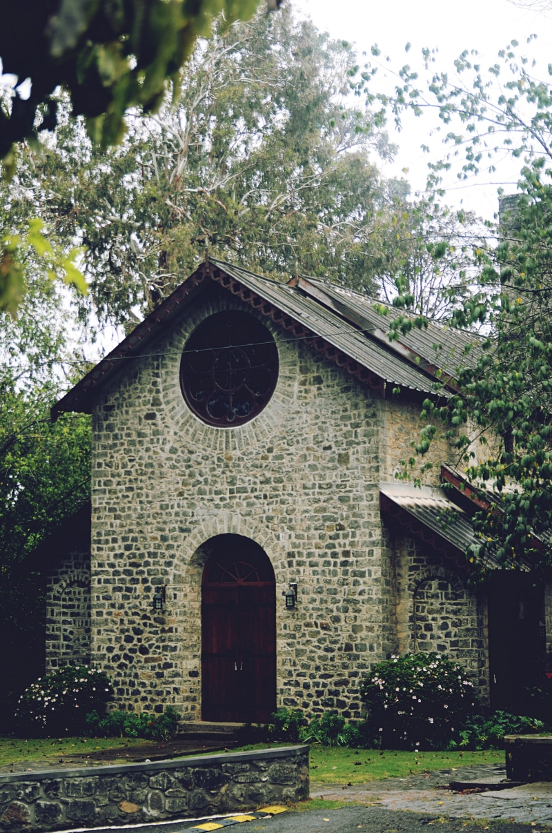 outdoors, kodaikanal, british india, english, built structure, hill station, facade, old english, window, trees, village, the past, quaint, old, house