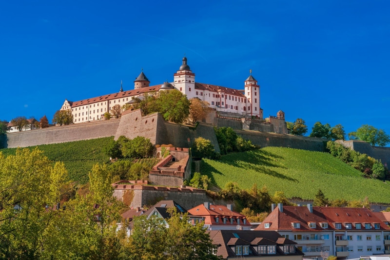 castle, 1080P, trees, home, hill, Bayern, Fortress Marienberg, fortress, Marienberg Fortress, Würzburg, Germany, Bavaria