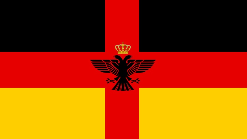 outdoors, no people, red, sign, creativity, orange color, single object, multi colored, 1080P, backgrounds, crown, close-up, black color, flag, celebration