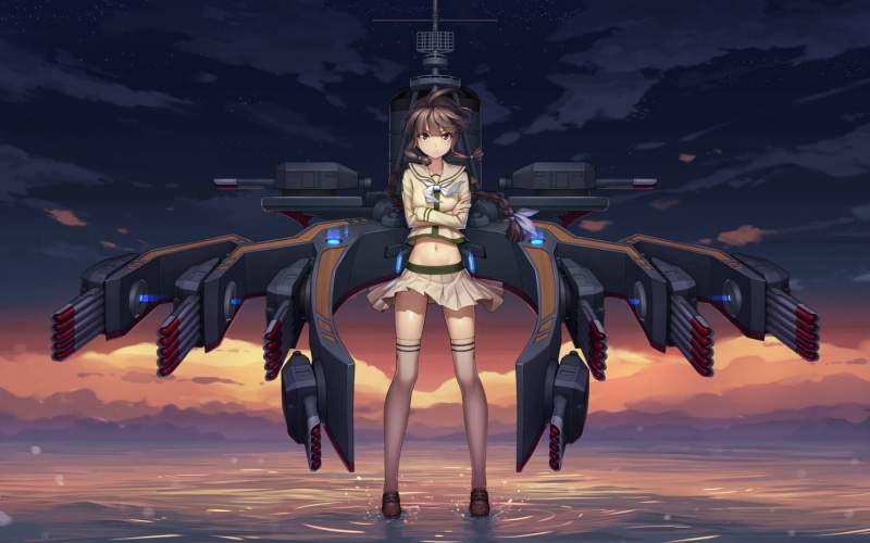 no people, outdoors, built structure, full length, art and craft, representation, sculpture, belief, spirituality, Kantai Collection, architecture, figures