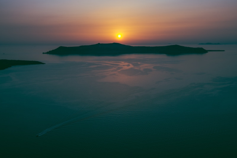 sunset, beauty in nature, tranquility, non-urban scene, pink, greece, cloud - sky, reflection, tranquil scene, sea, scenics - nature, sky, idyllic, photo
