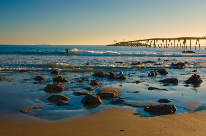 nikon, afternoon, ocean, coast, wave, Seagulls, pacific, digital, photography, sunset, beach, california, bluesky, sunny, landscape photography, water
