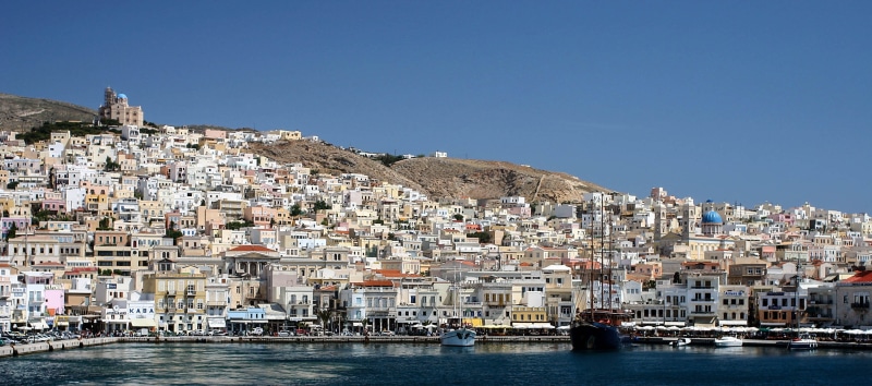 public domain, no people, house, passenger craft, coastline, vacations, outdoors, nature, sea, 2K, blue, Mediterranean, Cyclades, community, europe, travel