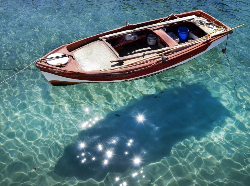 blue, water, summer, vacations, europe, pure water, the aegean sea, boat, waterfront, floating, high angle view, rippled, no people, sunlight, day, vacation