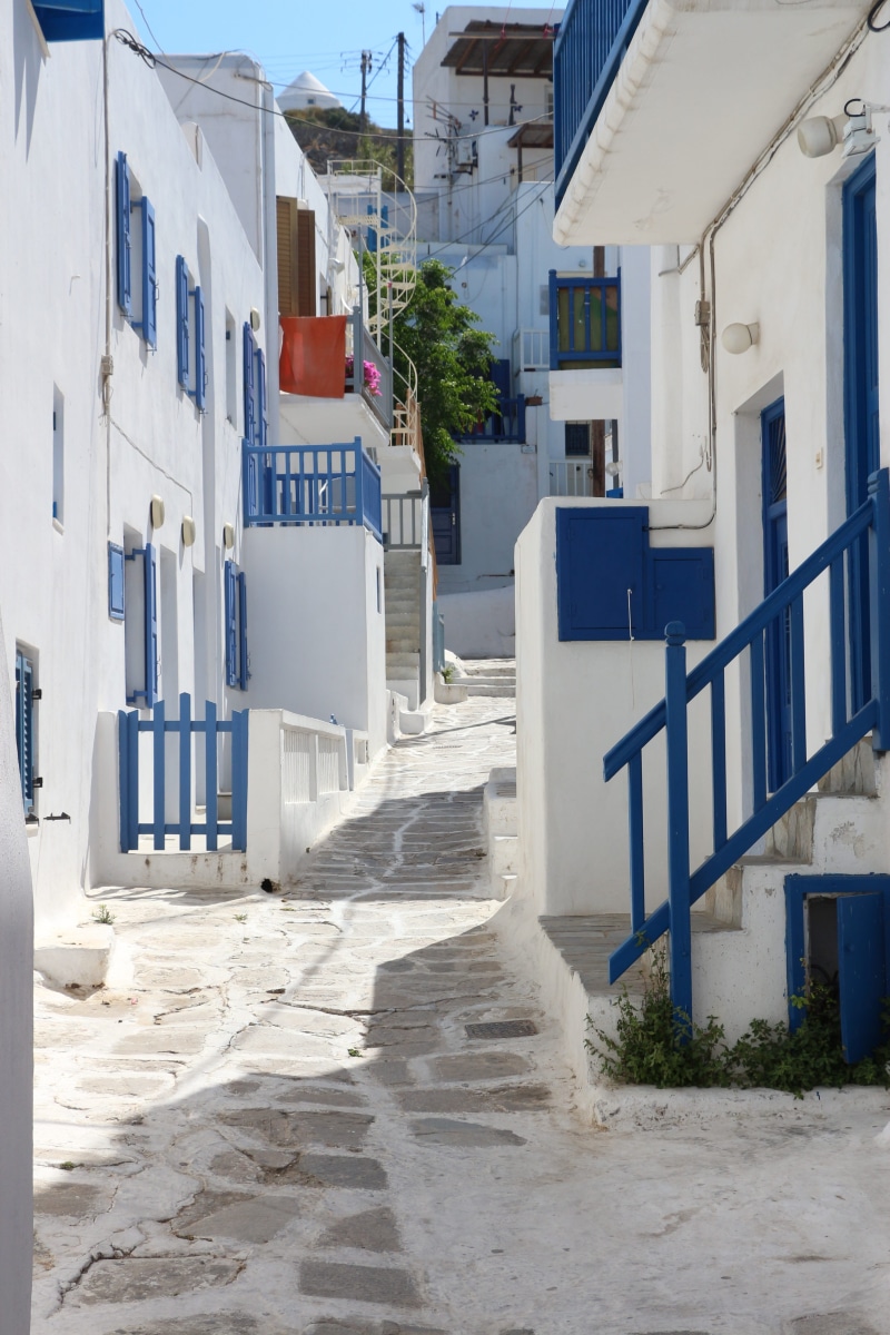 building exterior, house, town, 5K, houses, island, beach, window, greek island, sea, day, water, aegean sea, outdoors, white color, blue, nature, building
