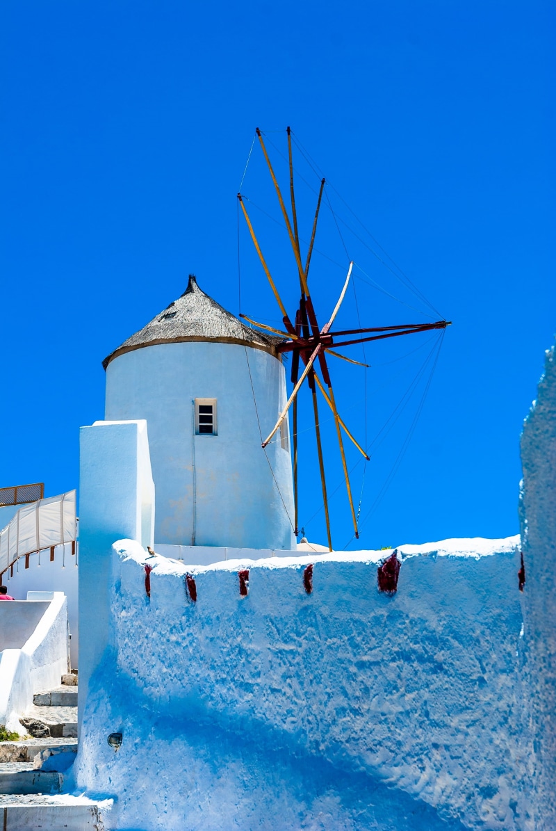 tourism, nature, architecture, fuel and power generation, blue, building, the sun, alternative energy, summer, day, clear sky, sky, snow, clouds, mykonos