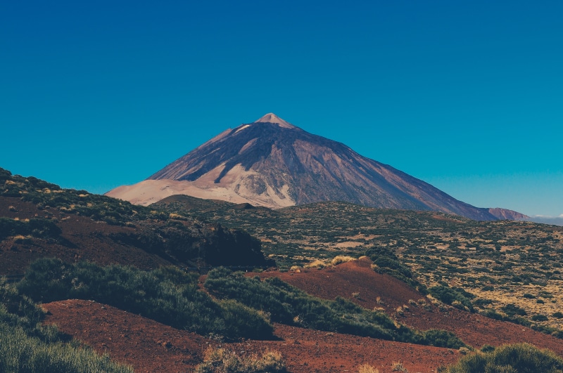 el teide, scenics - nature, spain, geology, caldera, clear sky, volcanic crater, tranquil scene, non-urban scene, mountain peak, travel destinations, beauty in nature
