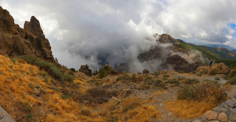 crater, tourism, green mountain, rock - Object, Gran Canaria, outdoors, pico de las nieves, valley, gran, travel, daytime, landscape, mountain, caldera