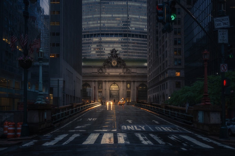Grand Central Terminal, taxi, street, Central station, 1080P, New York