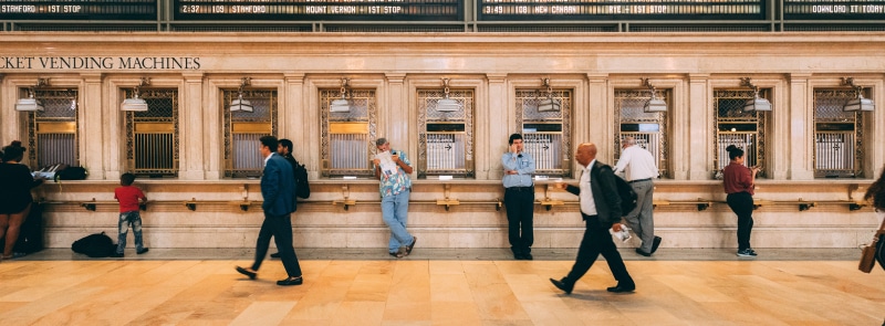 young adult, government, architecture, architectural column, built structure, togetherness, subway, real people, grand central, ultra-wide, 5K