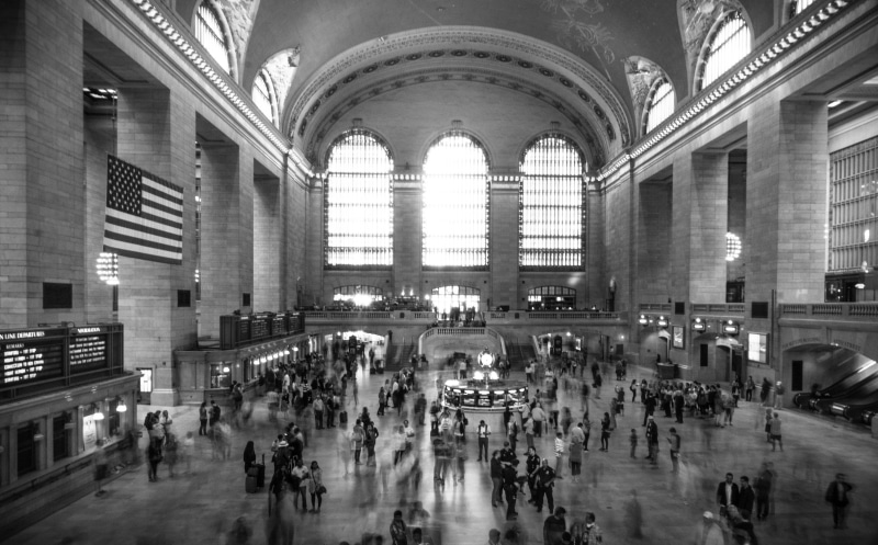 light, architecture, crowd, grand central, grand central train station, motion, real people, women, built structure, 4K, tourism, indoors, city, ceiling