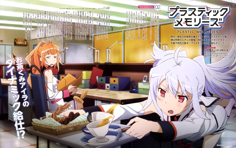 day, Isla, business, text, anime girls, art and craft, indoors, table, 5K, human representation, Plastic Memories, real people, Kinushima Michiru, still life