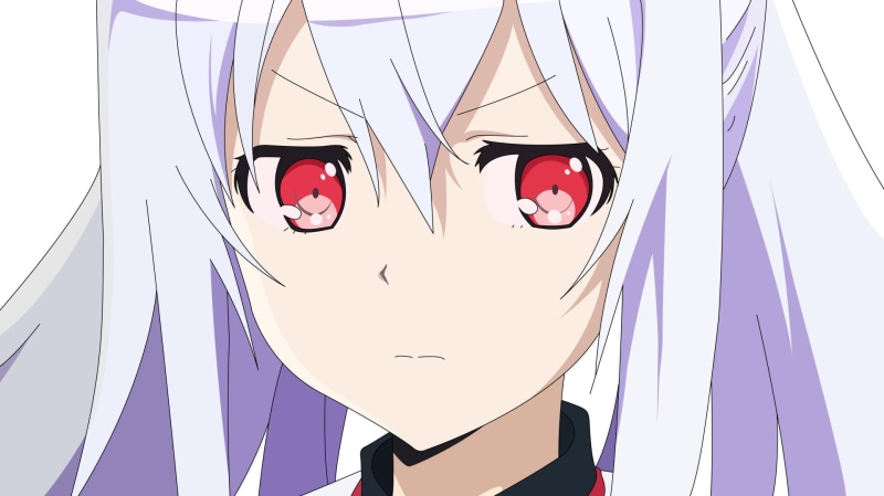 Anime, Plastic Memories, front view, lifestyles, purple, white background, one person, Isla (Plastic Memories), 1080P, communication, indoors, close-up