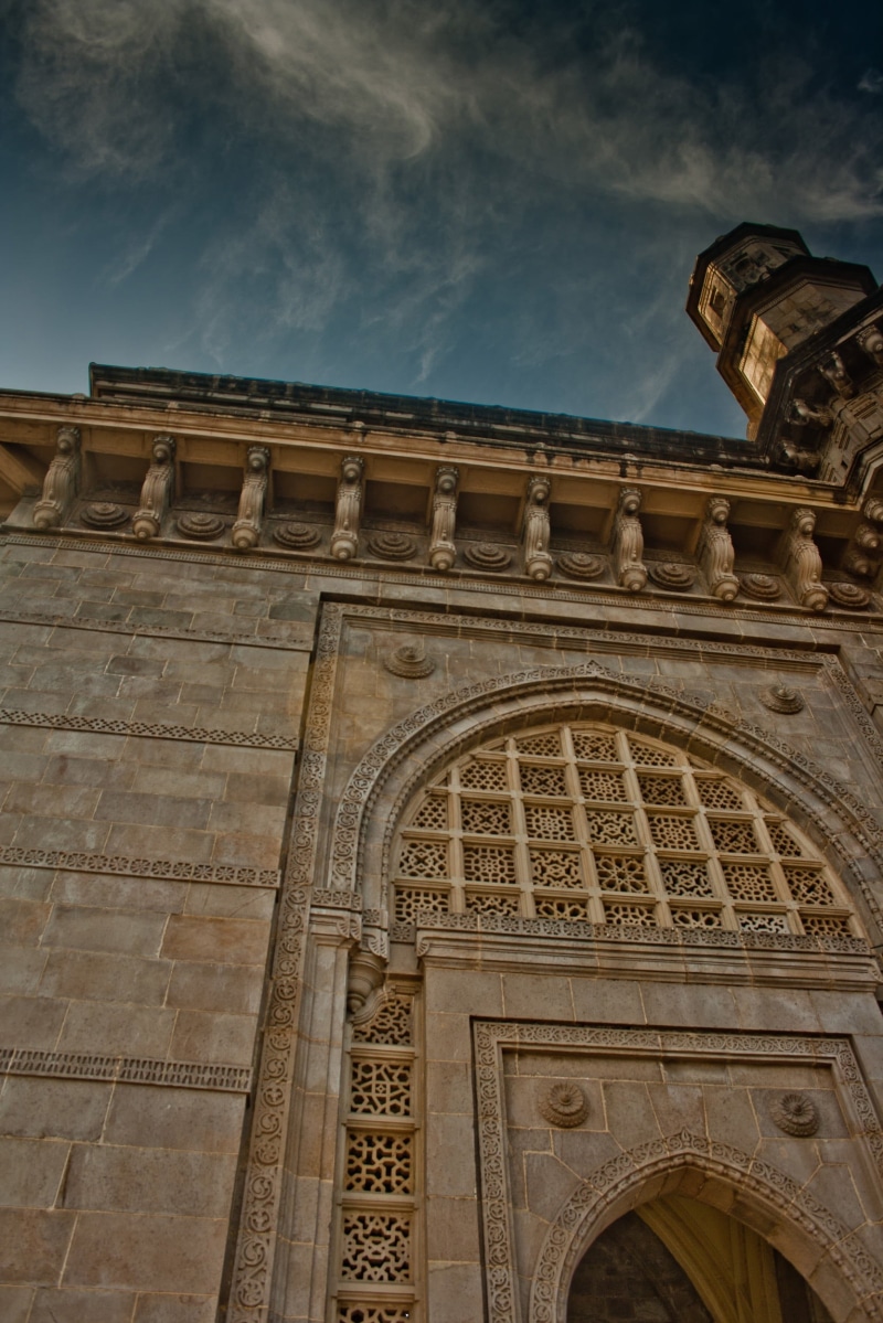 facade, gate, tourism, city, building exterior, built structure, architecture, the past, ancient, sky, mumbai, low angle view, nature, no people, india