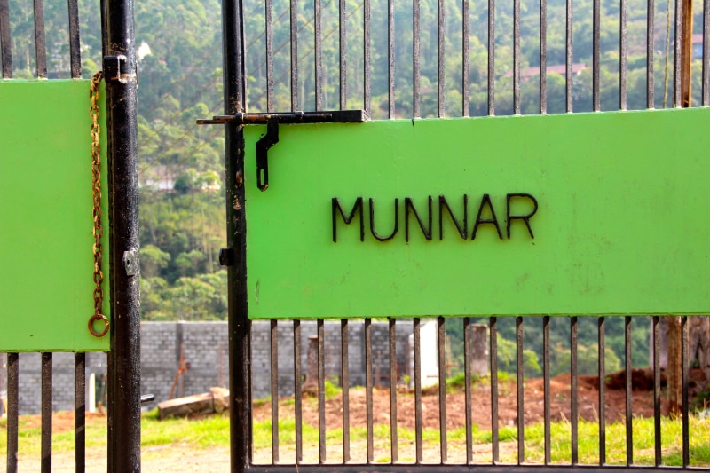 sign, architecture, outdoors, day, window, green color, Munnar, metal, no people, fence, capital letter, 5K, door, Goal, close-up, Metal Gate, communication