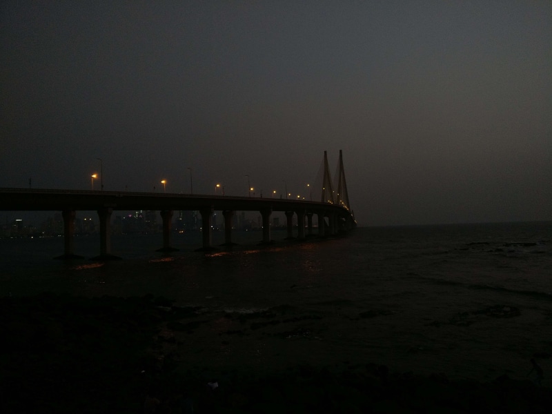 nature, clear sky, copy space, 4K, water, night lights, outdoors, sea link, transportation, serene, bridge, india, illuminated, night, sea, mumbai, architecture