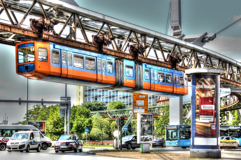 public transportation, nature, transportation, land vehicle, travel, car, day, built structure, motion, bus, schwebebahn, wuppertal, suspension railway