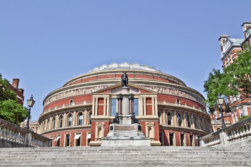 london, building, clear sky, united kingdom, city, built structure, place of worship, place, day, royal albert hall, ornate, the royal albert hall, the past