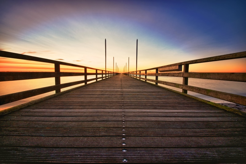 transportation, bridge - man made structure, HD, dock, railing, sunset, no people, wood - material, direction, architecture, scenics - nature