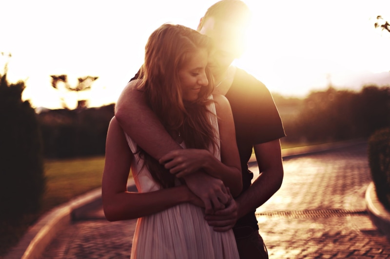 a couple, enjoyment, young Adult, sun, smile, sky, women, dating, guy, heat, pink, s, lens flare, black, couple - Relationship, standing, street, day, relaxation