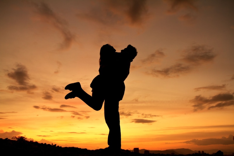 enjoyment, standing, freedom, the sky, happiness, men, mood, widescreen, leisure activity, fun, HD, orange Color, back Lit, one Person, pair