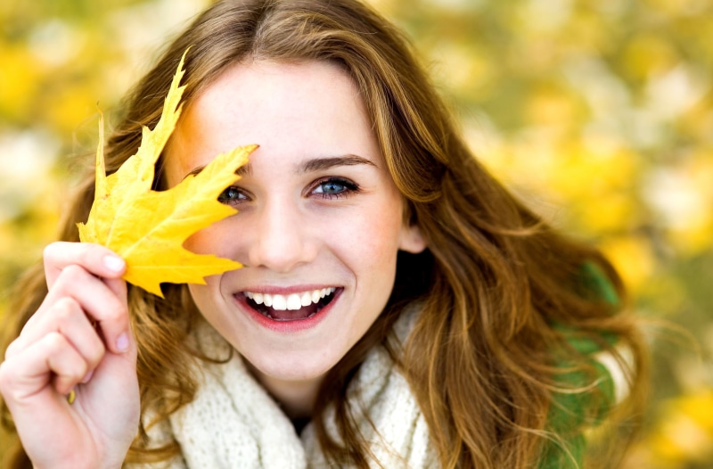carefree, leave, brown Hair, young Women, scarf, park - Man Made Space, girl, multi Colored, nature, brown, autumn, color Image, leaf, joy, leisure Activity