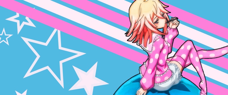 polka, hair, lifestyles, trickster, Makoto Noro, young adult, beauty, young women, pants, clothing, women, blond hair, wearing, haired, 2K, pink color