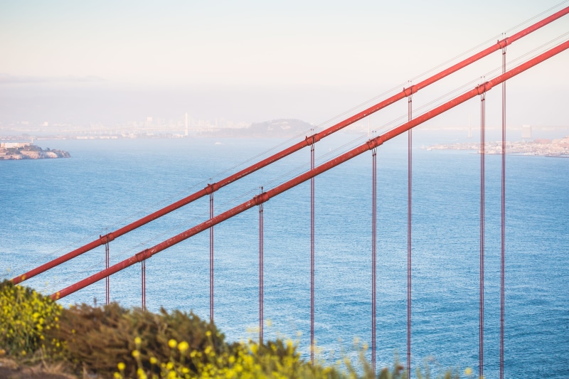 suspension cables, san francisco, city, beauty in nature, bay, bridge, 4K, tranquility, Suspension, Golden Gate Bridge, transportation, red, san Francisco County
