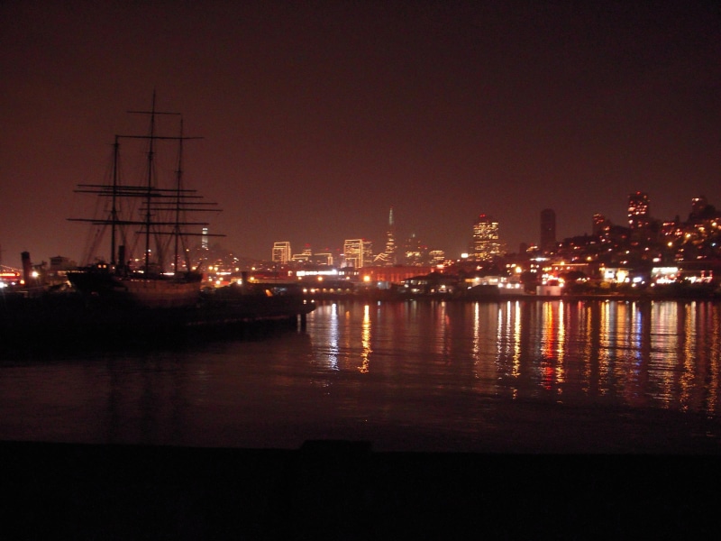 san francisco at night, 1080P, night, san, francisco, boats, sfat night, sf bay at night, night at the bay sf
