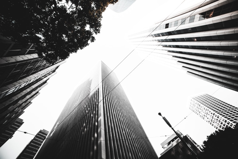 finance, tall - high, business, building exterior, nature, no people, city, skyscraper, 4K, connection, office building exterior, built structure, modern