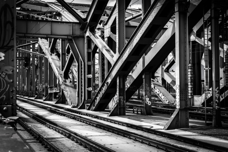 public transportation, connection, steel, architecture, shunting yard, bridge - man made structure, cologne, girder, railroad track, steel structure, metal