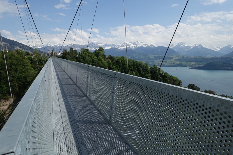Pedestrian, scenics - nature, transportation, day, mountain, architecture, connection, built structure, bridge, steel cables, switzerland, rope bridge