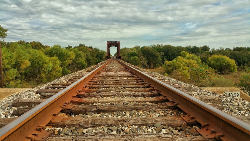 hiking, railroad  bridge, isolation, iron - Metal, fall, beauty, close, close up, metal, landscape, travel, pov, san antonio, steel, trees, rails, Adventure