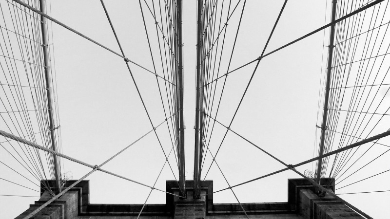 gray, 1080P, cable, city, sky, nature, steel cable, travel, architecture, no people, bridge - man made structure, wires, Brooklyn Bridge, suspension bridge