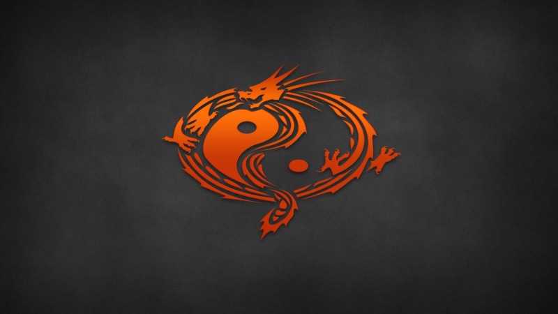 carbon, ying, dragon, oriental, yingyang, minimal, yang, 3d and abstract, 1080P