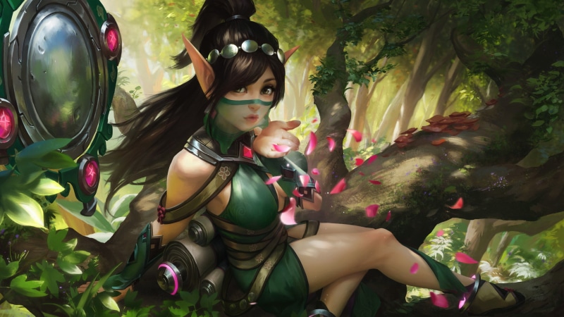 Paladins, Black Hair, Elf, Ying (Paladins), Pointed Ears, Video Game, 1080P, Girl, Woman
