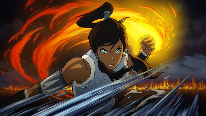water, 1080P, fire, legend, fighting, korra, women, brunettes, avatar