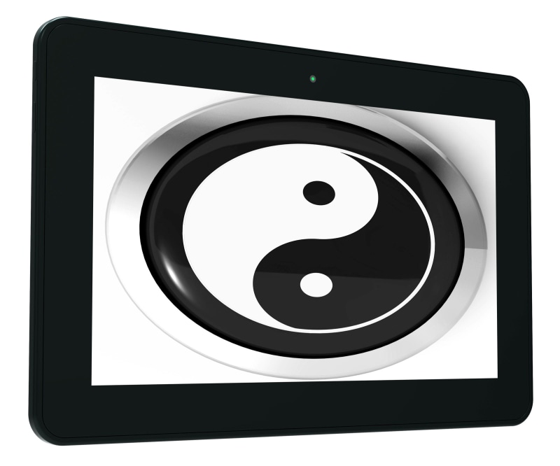 forces, cut out, tablet, yin, meaning, harmony, karma, reflection, yin-yang, pair, no people, balance, spiritual, online, shape, 1080P, peace, meditation