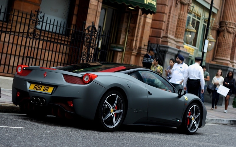 day, built structure, building exterior, group of people, Ferrari 458, transportation, men, 1080P, incidental people, street, coupe, real people, adult