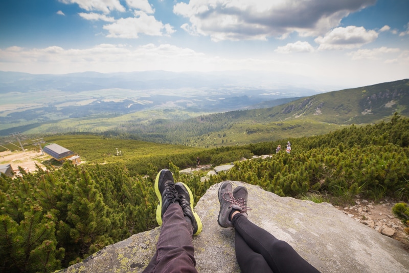 human foot, sky, natural, landscape, mountain, trip, peaceful, sport, explore, live, woman, exercise, person, scenic, body part, real people, environment