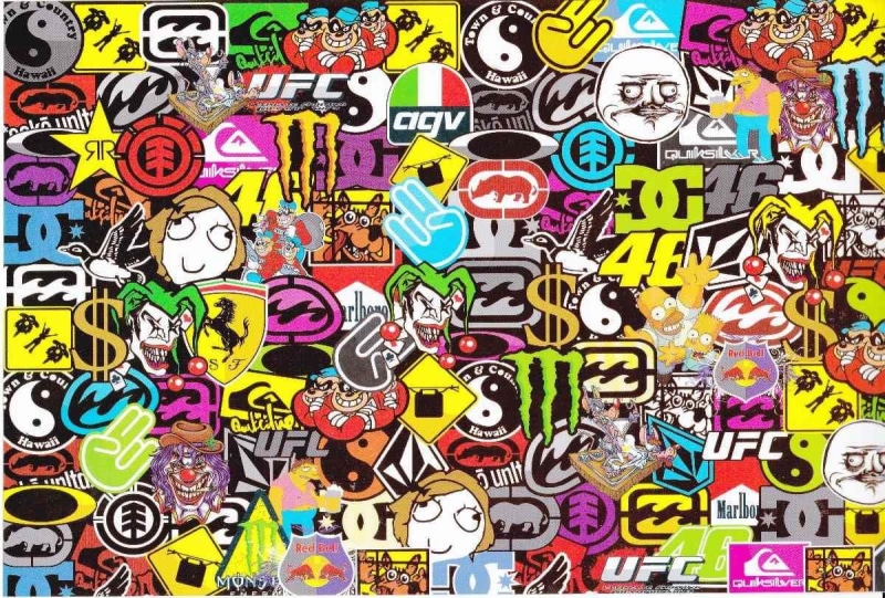 multicolored, abundance, human representation, badge, pattern, sticks, variation, communication, chaos, lot, art and craft, creativity, Sticker Bomb, collage