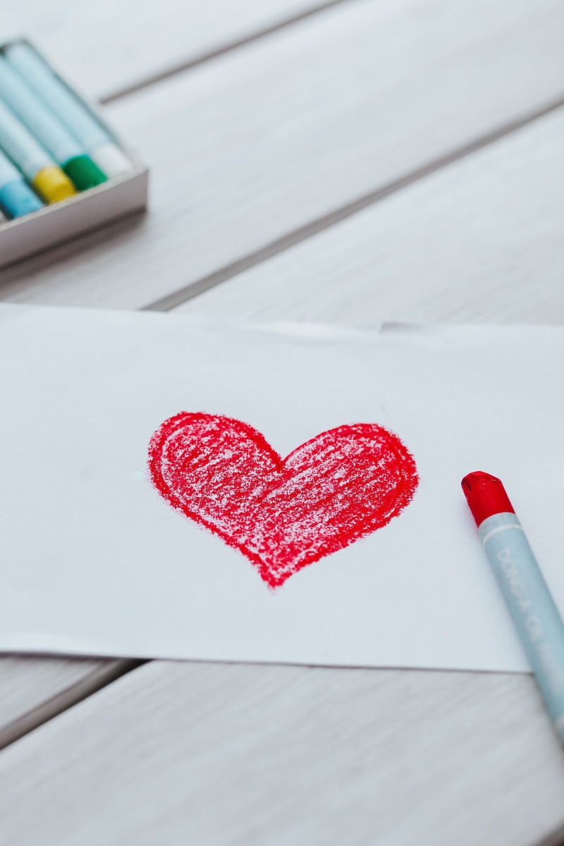 valentine, paper, love letter, creativity, table, indoors, design, crayon, wood - Material, white, red, backgrounds, craft, love, no people, valentines day - holiday