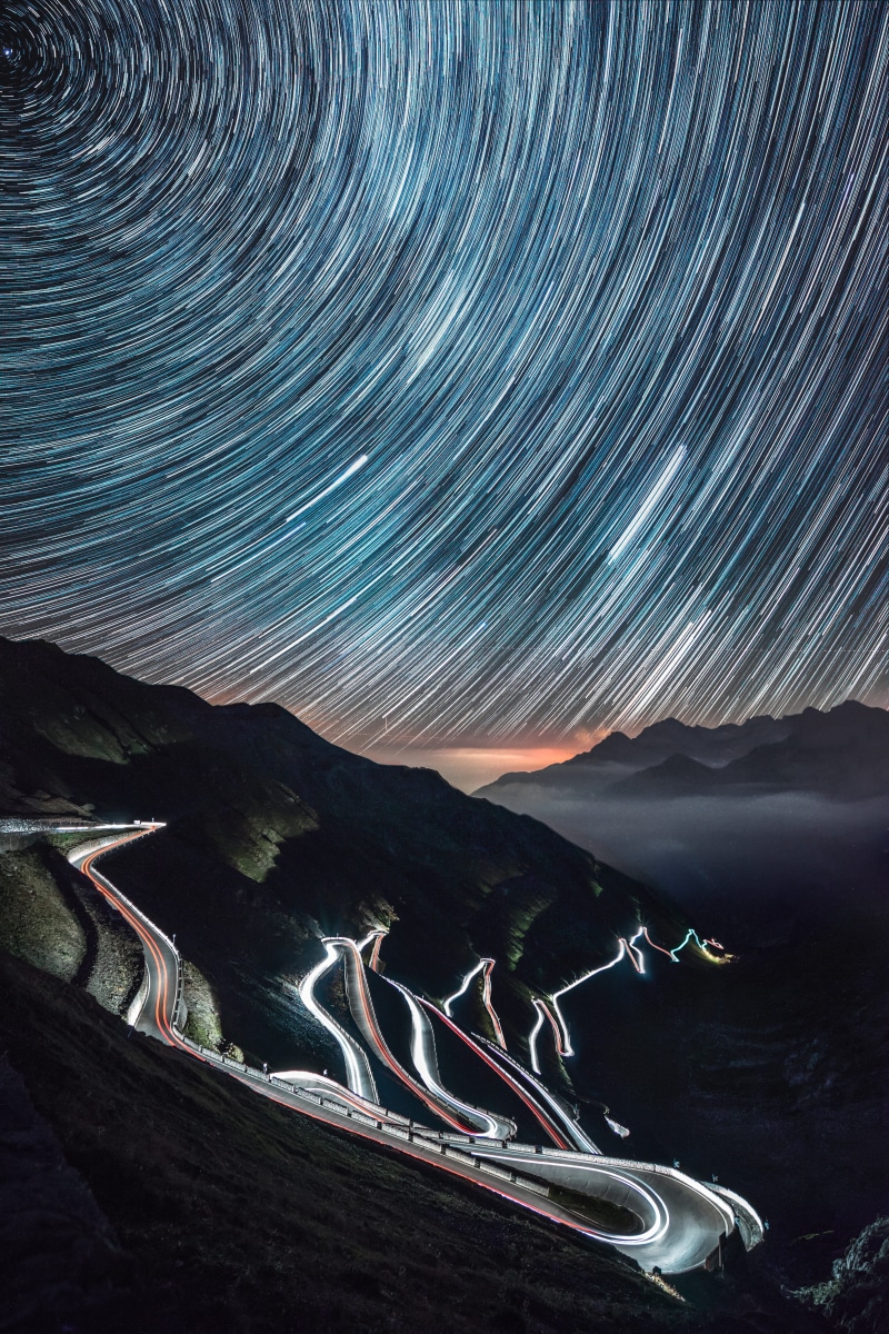 tranquil scene, painting, car, passodellostelvio, nature, 5K, passo, landscape, lock screen background, night, timelapse, italy, digital composite