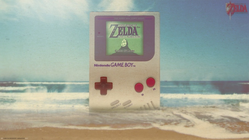outdoors, boy, text, water, communication, The Legend of Zelda: Links Awakening, nature, The Legend of Zelda, sea, gray, game, sand, horizon over water