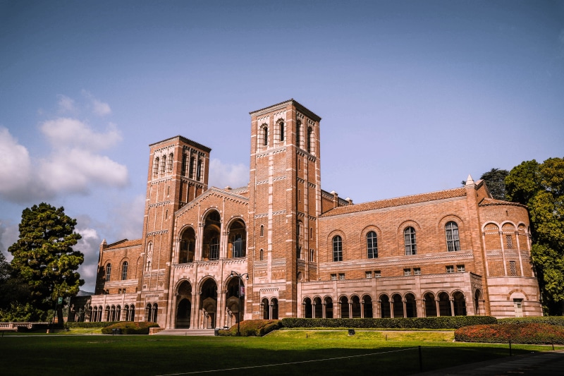 history, antique, library, sky, day, america, clear sky, blue, tree, college, faded, brick, house, building, ucla, lawn, castle, 5K, no people, travel destinations