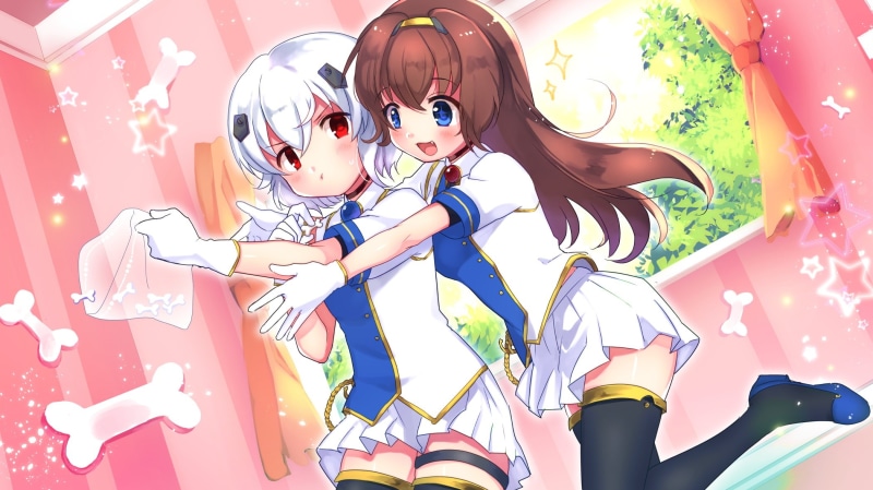 long, (artist), blush, 2girls, skirt, eyes, 260018, brown, hair, 1080P, com, short, uniform, blue, thighhighs, garter, azur, red, tagme, gloves, konachan