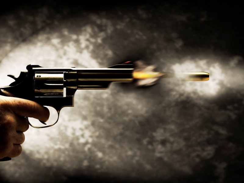 motion, handgun, close-up, black Color, violence, barrel, shot, silver, sign, focus on foreground, human hand, murderer, pistol, war, danger, human body part